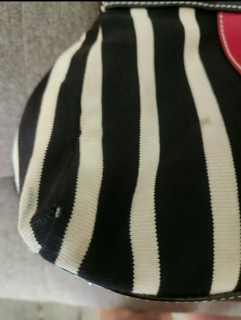 Kate Spade Vintage Black & White Striped Tote with Pink Center Panel - Picture 6 of 11